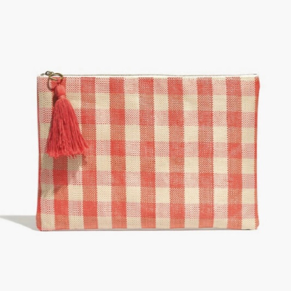 Madewell Handbags - ❌Madewell Gingham Clutch Cosmetic Bag